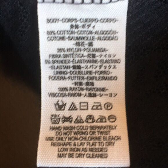 Free People Dress Sleeveless full lace lined black sheer stretch mini or tunic M - Picture 11 of 11